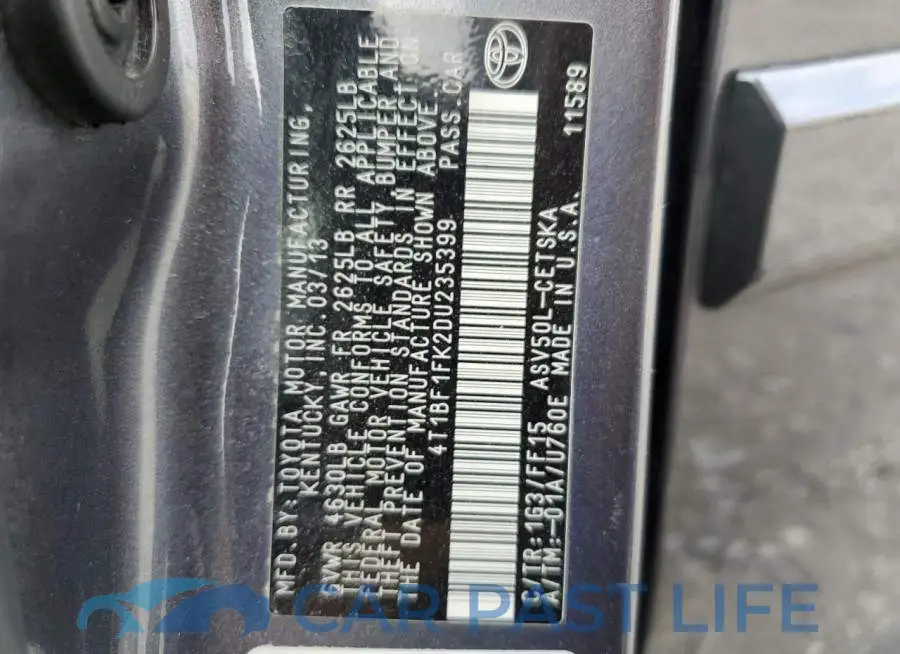 4T1BF1FK2DU235399# 10