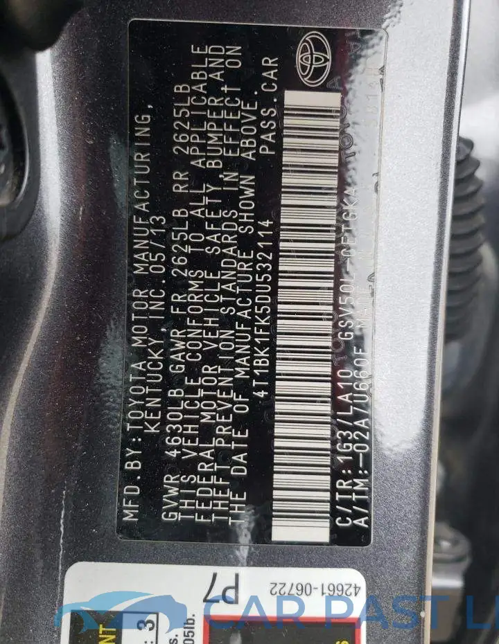 4T1BK1FK5DU532114# 13