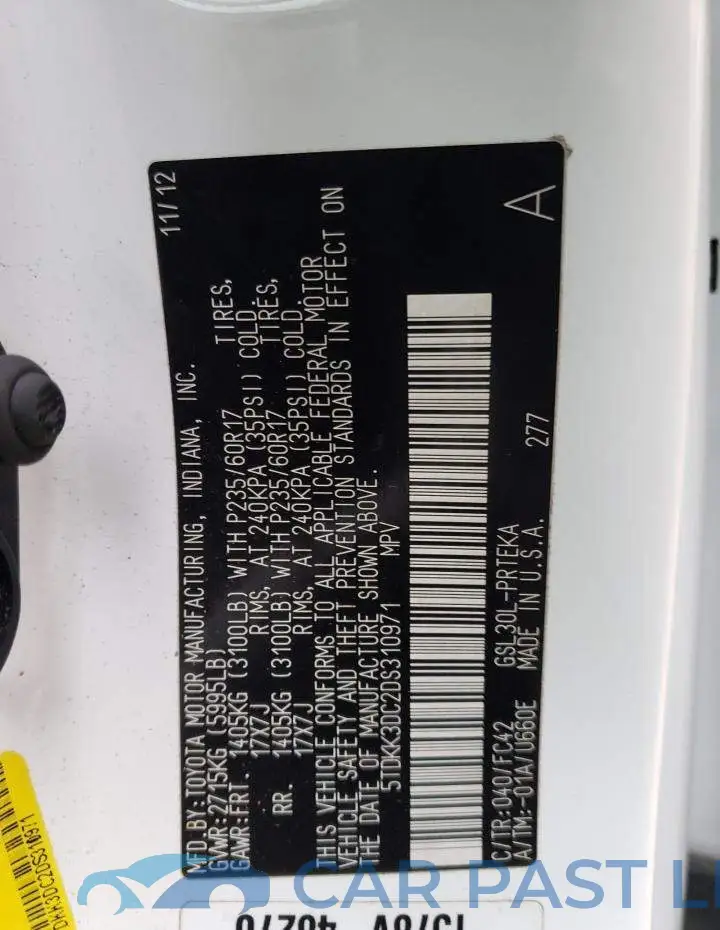 5TDKK3DC2DS310971# 10