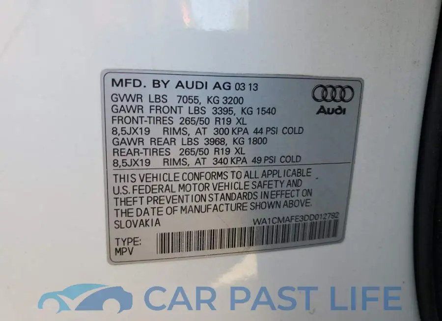WA1CMAFE3DD012792# 10