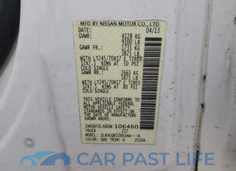 1N6BF0LX6DN106460# 13