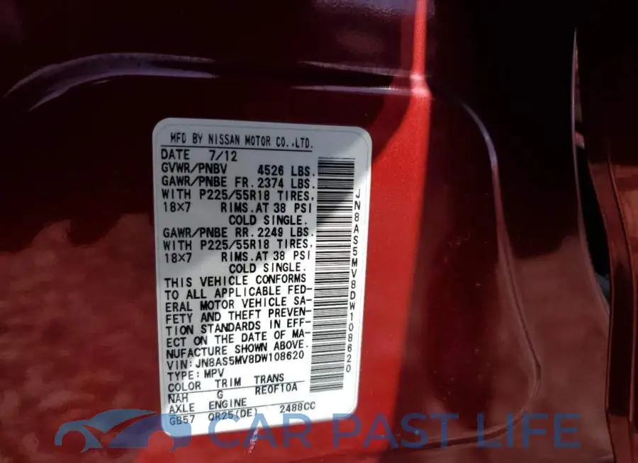 JN8AS5MV8DW108620# 10