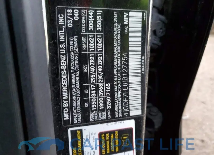 4JGDF7FE8JB127754# 10