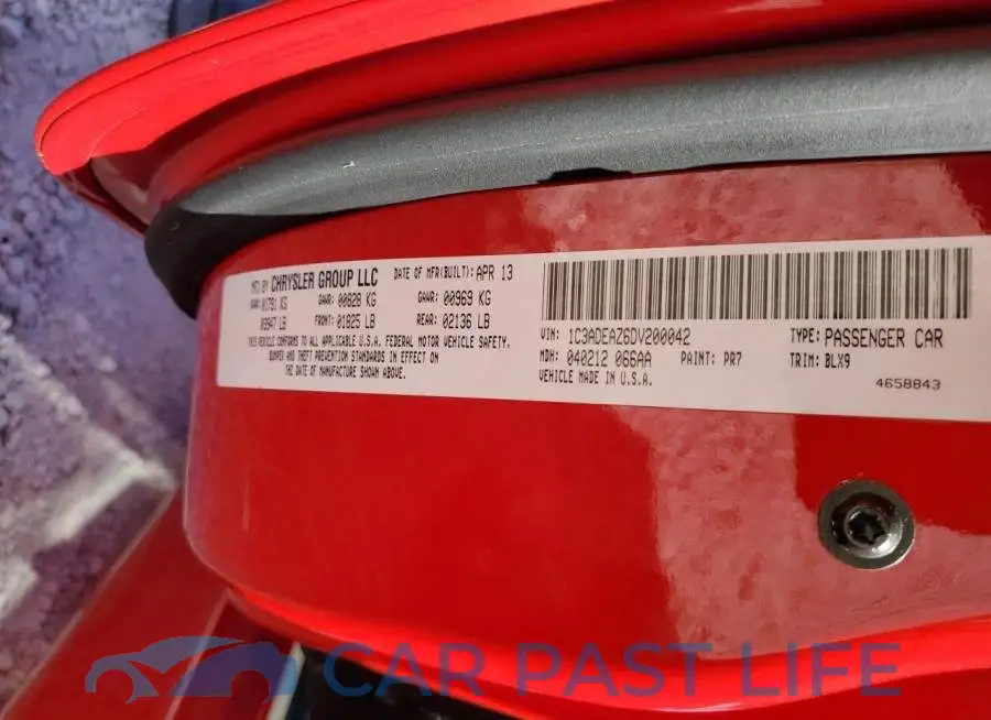 1C3ADEAZ6DV200042# 10