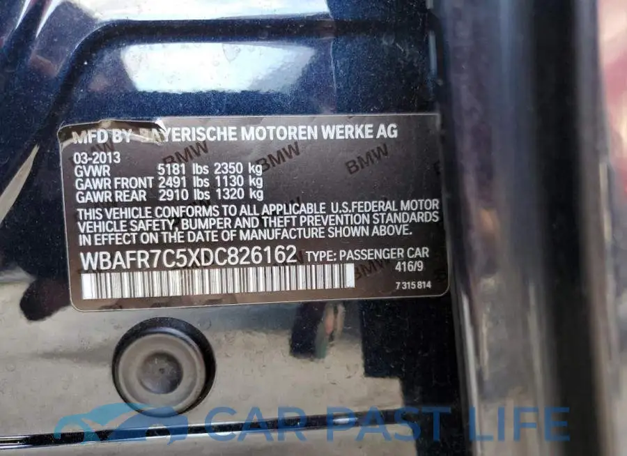 WBAFR7C5XDC826162# 12