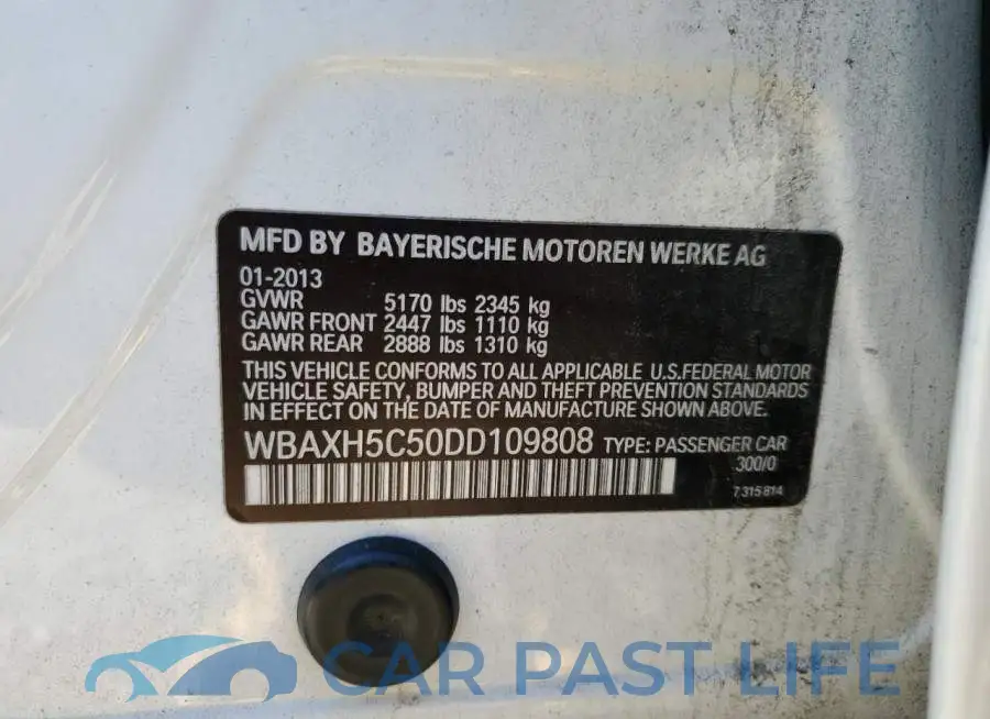 WBAXH5C50DD109808# 12