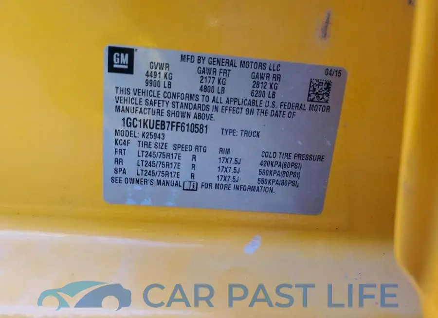 1GC1KUEB7FF610581# 12