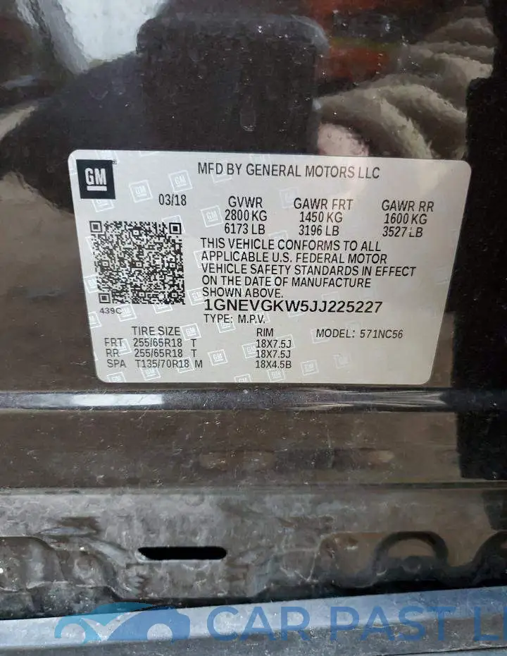 1GNEVGKW5JJ225227# 13