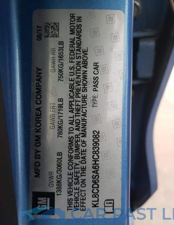 KL8CD6SA6HC839082# 12