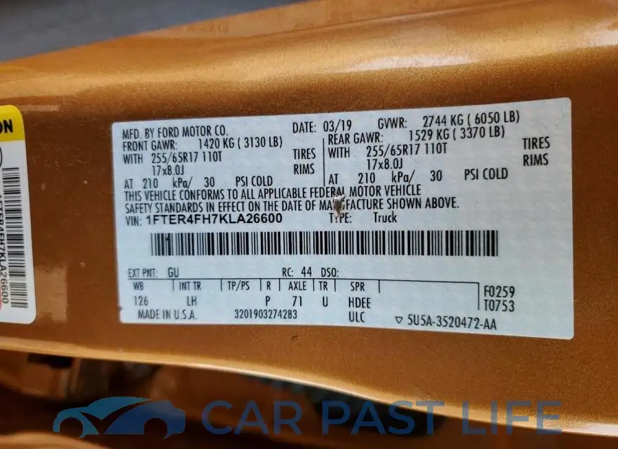 1FTER4FH7KLA26600# 12