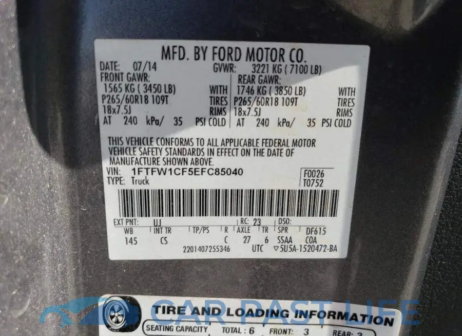 1FTFW1CF5EFC85040# 10