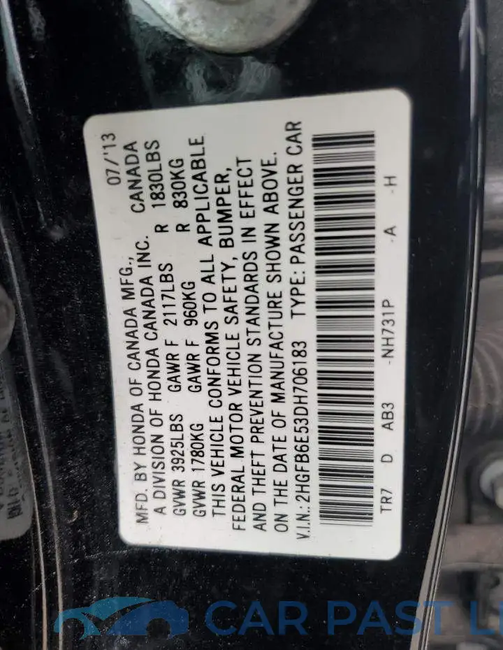 2HGFB6E53DH706183# 10