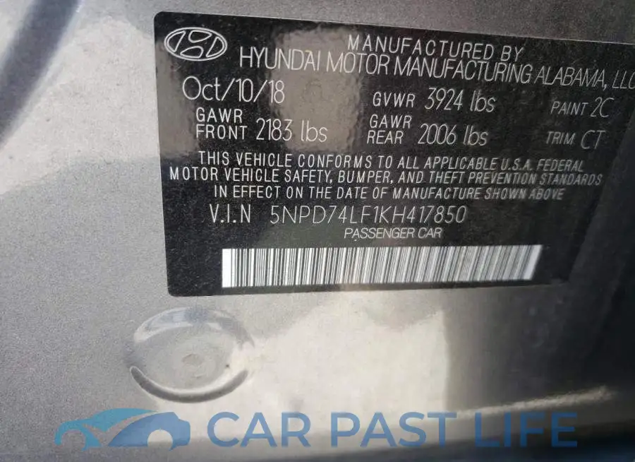 5NPD74LF1KH417850# 10