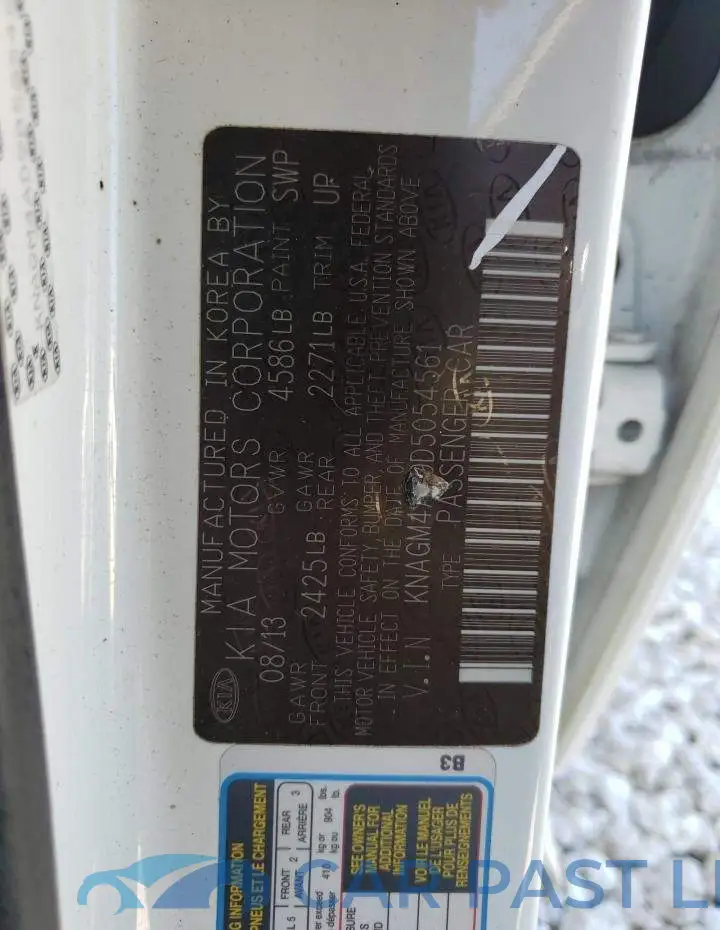 KNAGM4AD9D5054561# 10