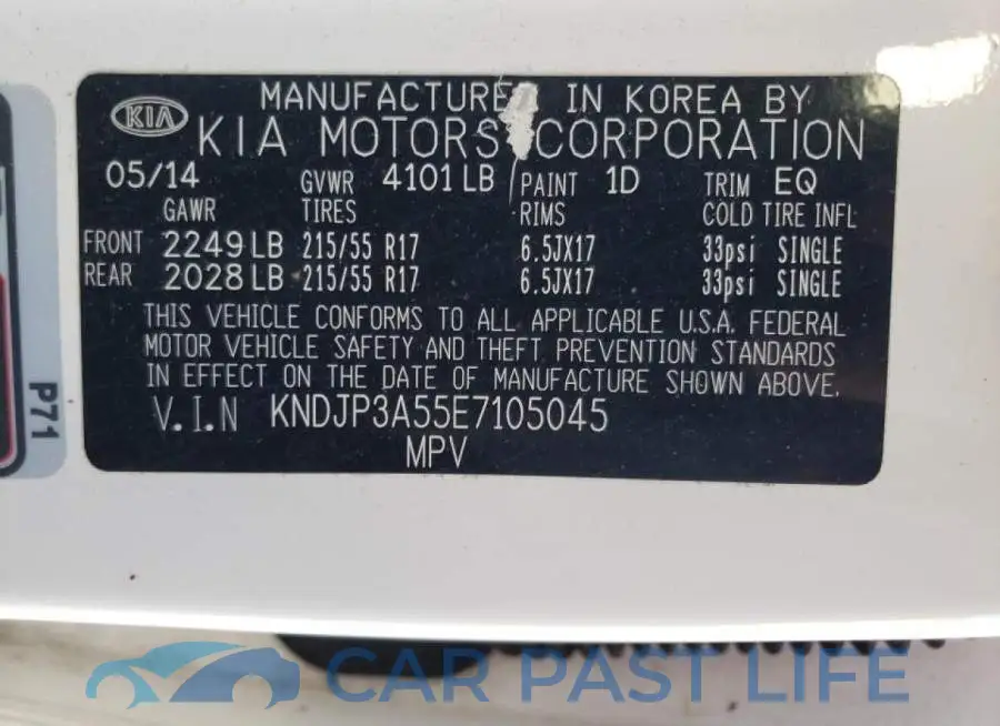 KNDJP3A55E7105045# 10