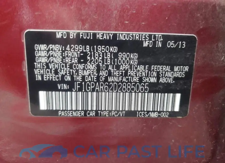 JF1GPAR62D2885065# 13