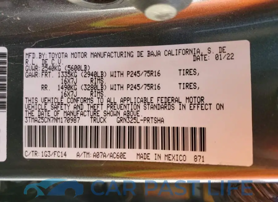 3TMAZ5CN7NM170987# 10