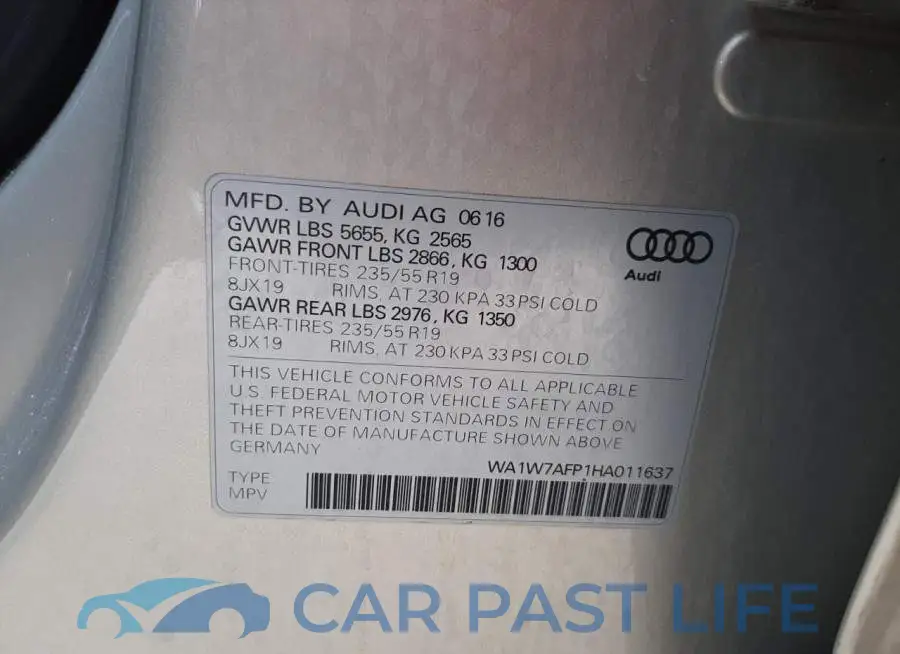 WA1W7AFP1HA011637# 13