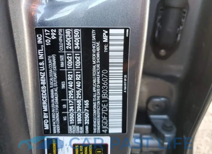 4JGDF7DE1JB036070# 10