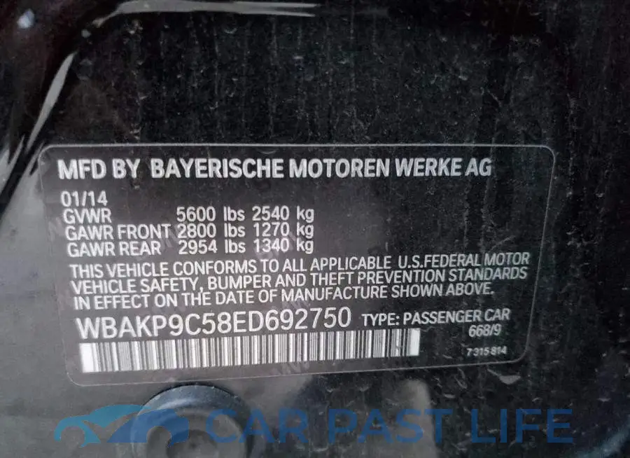 WBAKP9C58ED692750# 13