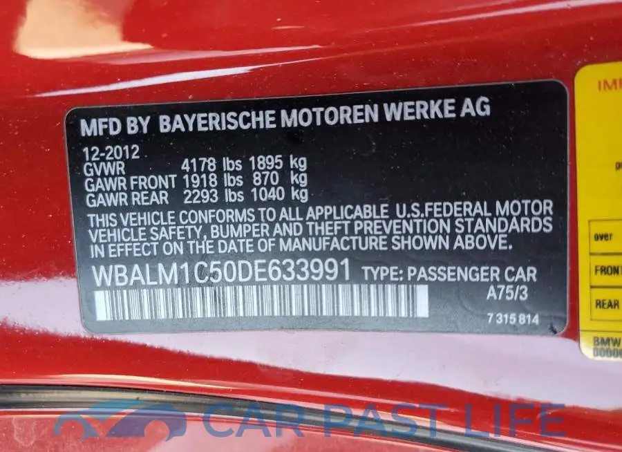 WBALM1C50DE633991# 12