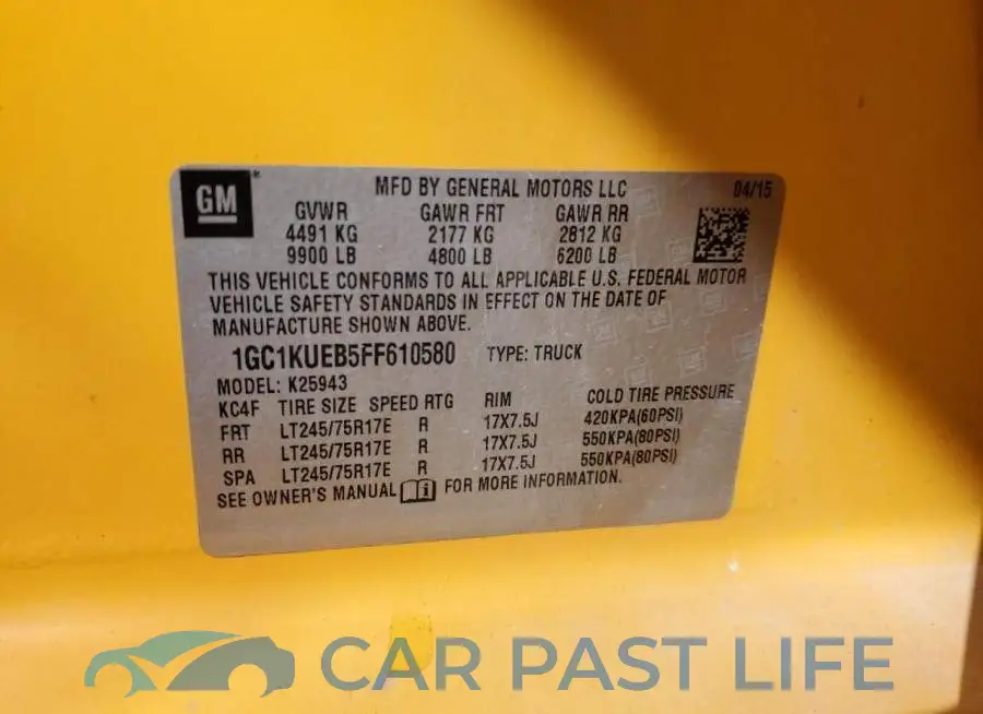 1GC1KUEB5FF610580# 12