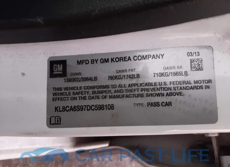 KL8CA6S97DC598108# 12