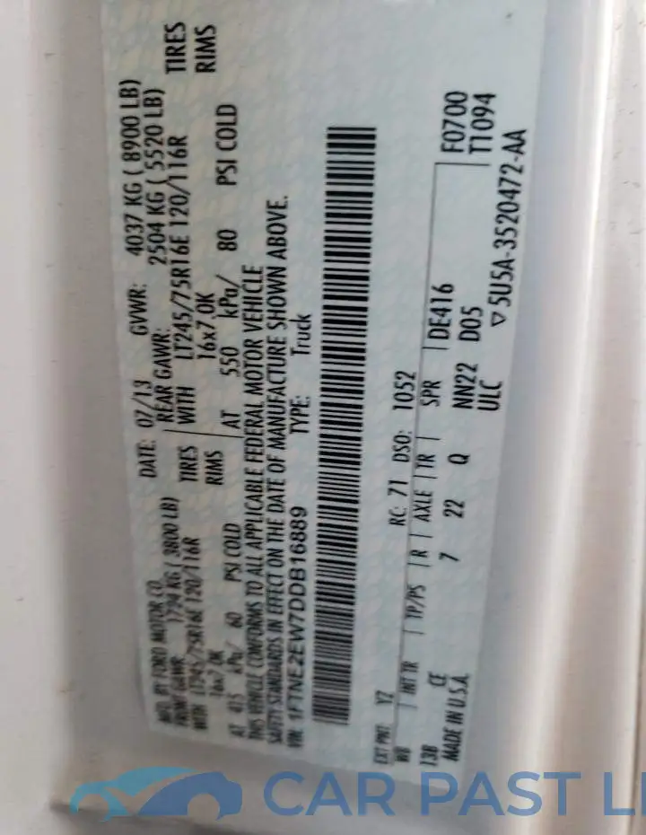1FTNE2EW7DDB16889# 10