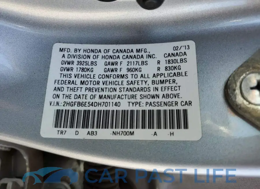 2HGFB6E54DH701140# 10