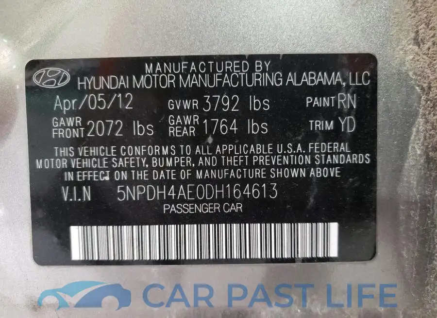 5NPDH4AE0DH164613# 12