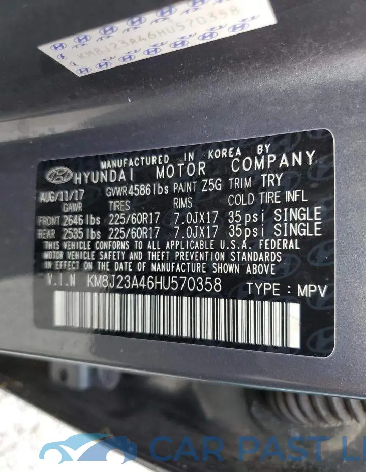 KM8J23A46HU570358# 10