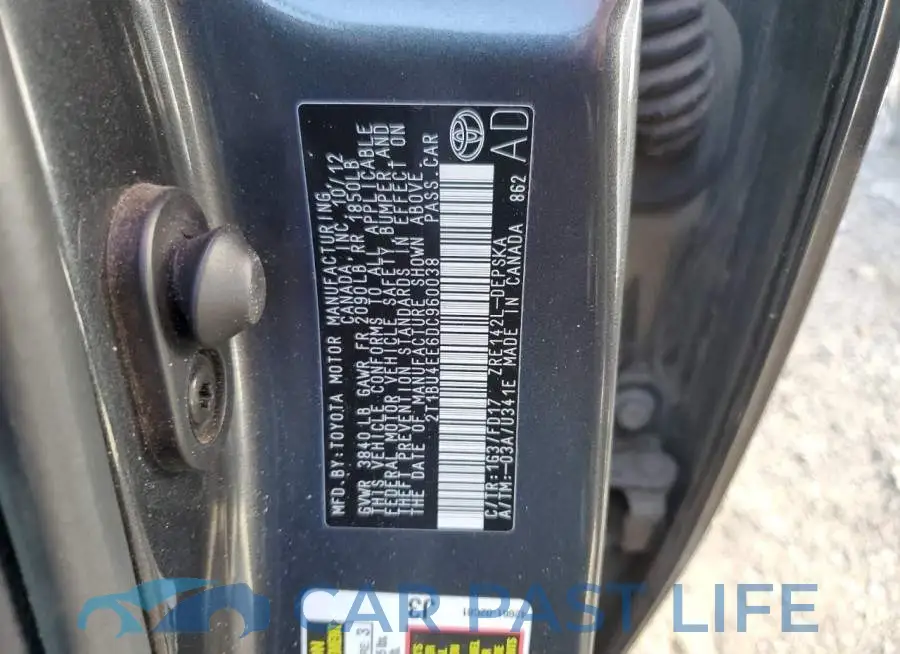 2T1BU4EE6DC960038# 10