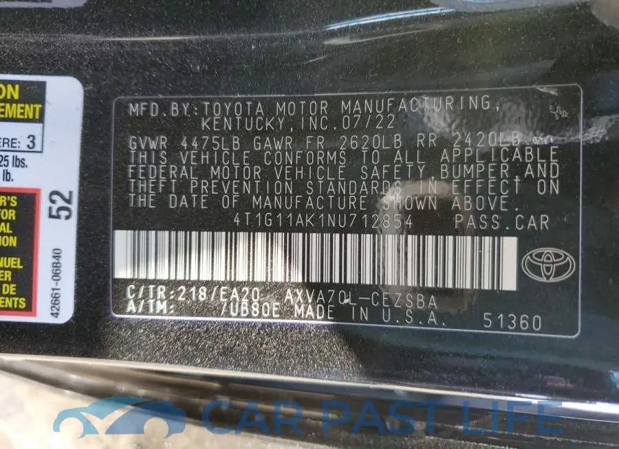 4T1G11AK1NU712854# 10