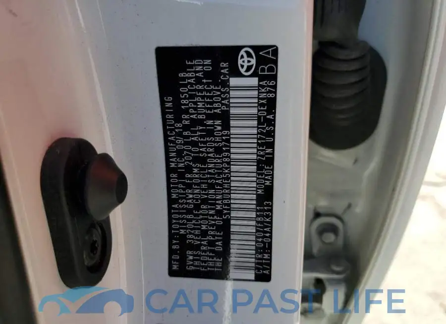 5YFBURHE5KP891719# 12