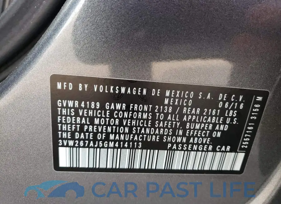 3VW267AJ5GM414113# 12