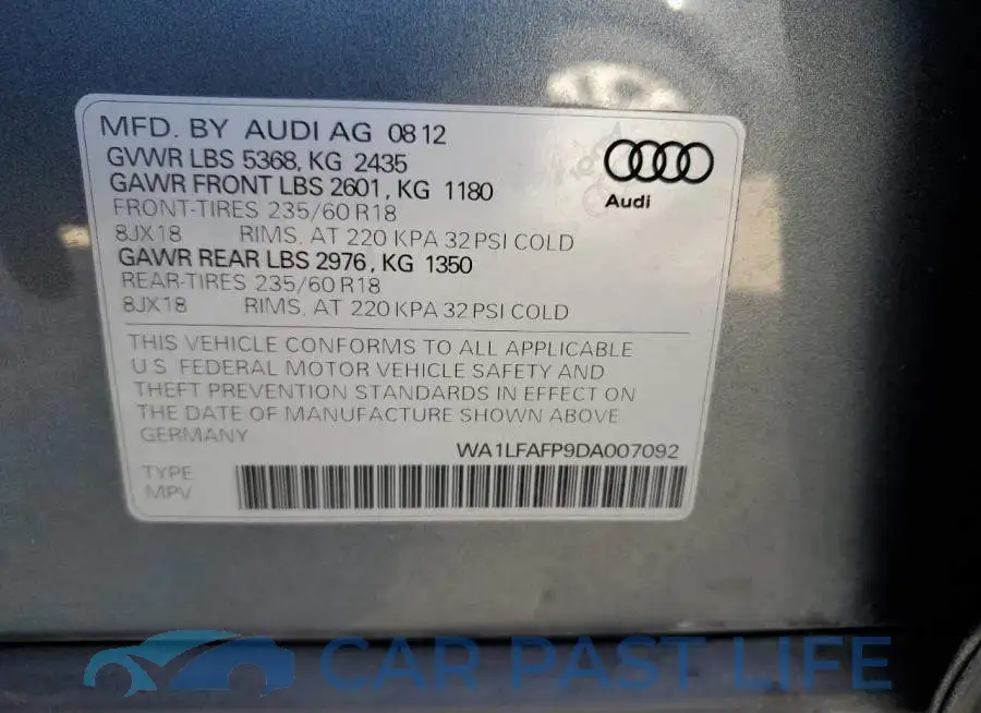 WA1LFAFP9DA007092# 10