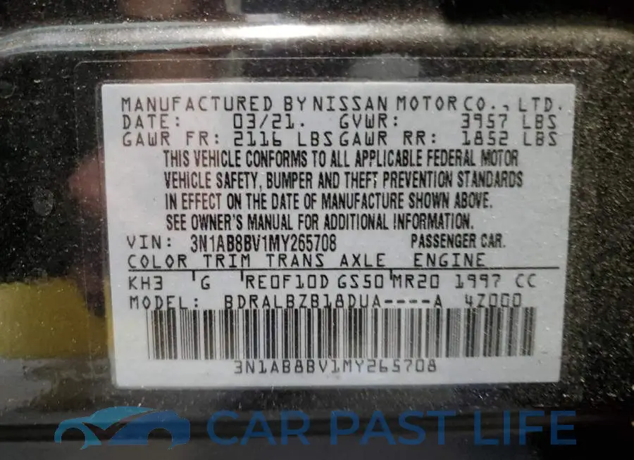 3N1AB8BV1MY265708# 10