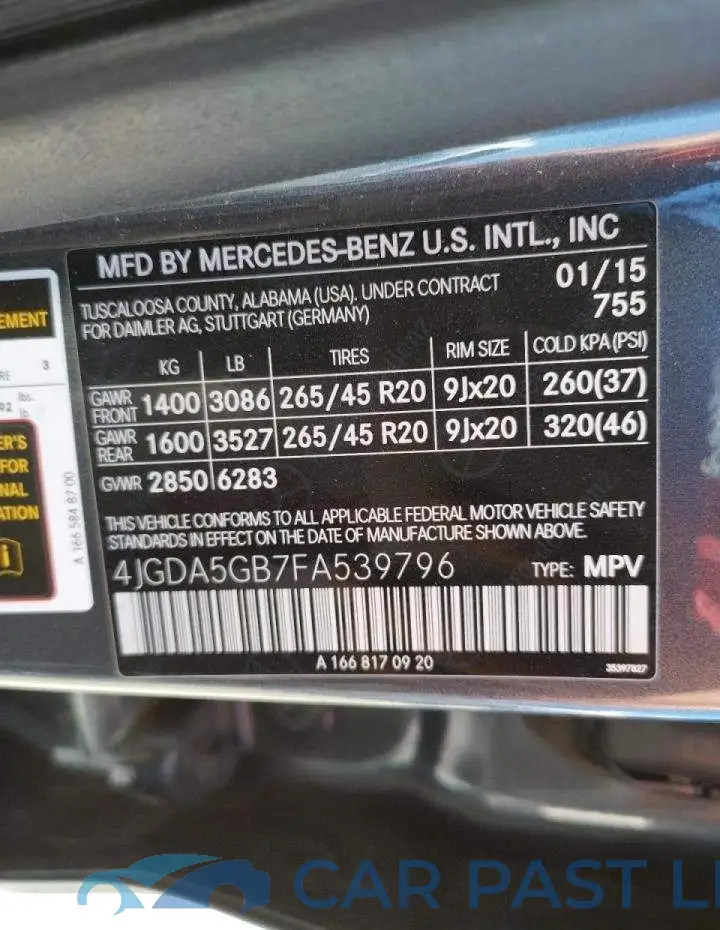 4JGDA5GB7FA539796# 10