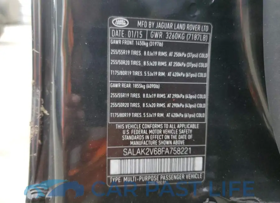 SALAK2V68FA758221# 10