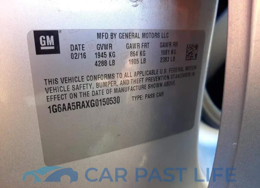 1G6AA5RAXG0150530# 10