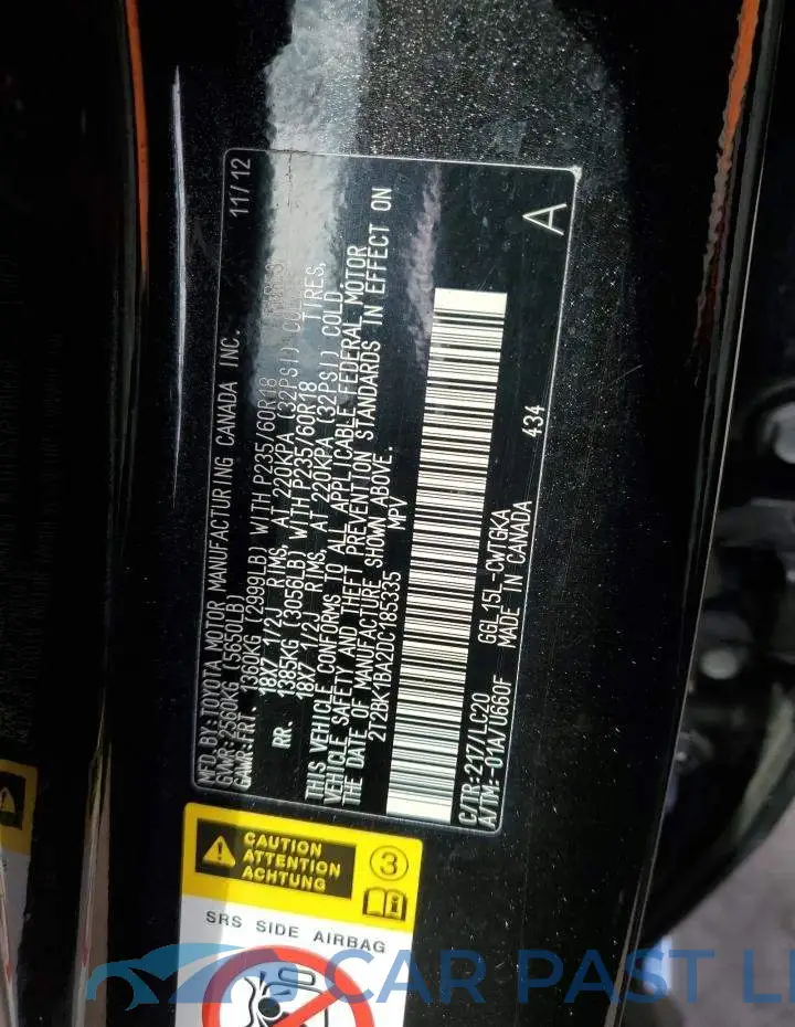 2T2BK1BA2DC185335# 13