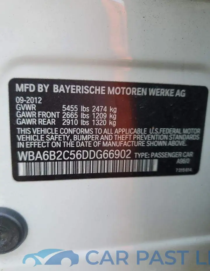 WBA6B2C56DDG66902# 13