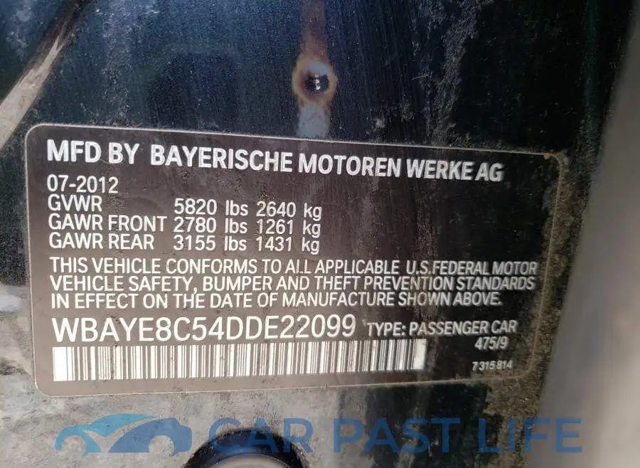 WBAYE8C54DDE22099# 10