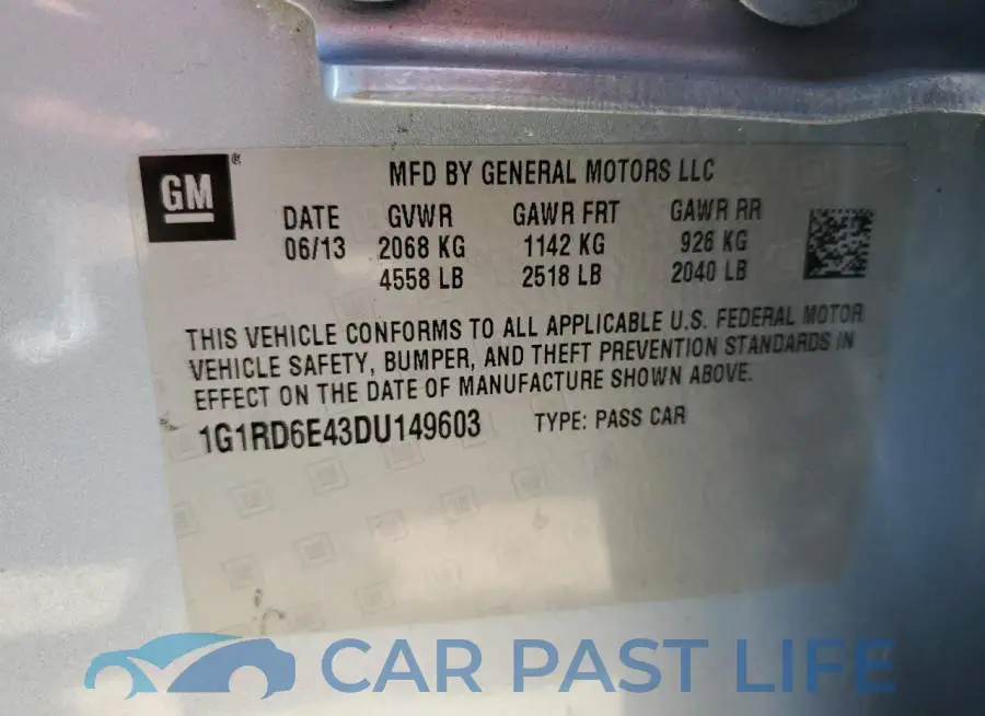 1G1RD6E43DU149603# 12
