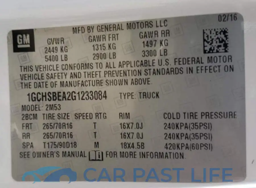 1GCHSBEA2G1233084# 10