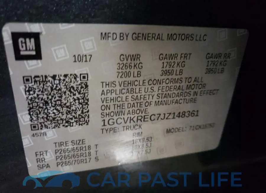 1GCVKREC7JZ148361# 12
