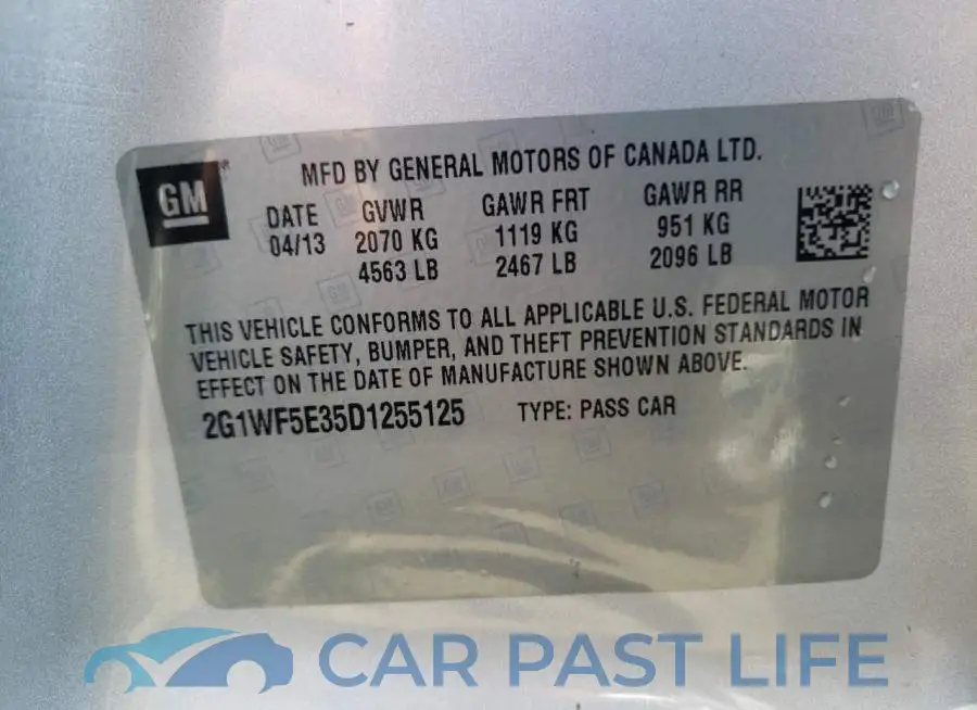2G1WF5E35D1255125# 12