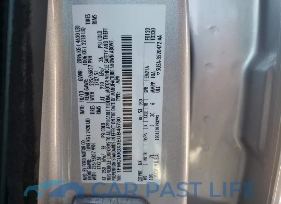 1FMCU0GX3EUB45730# 13