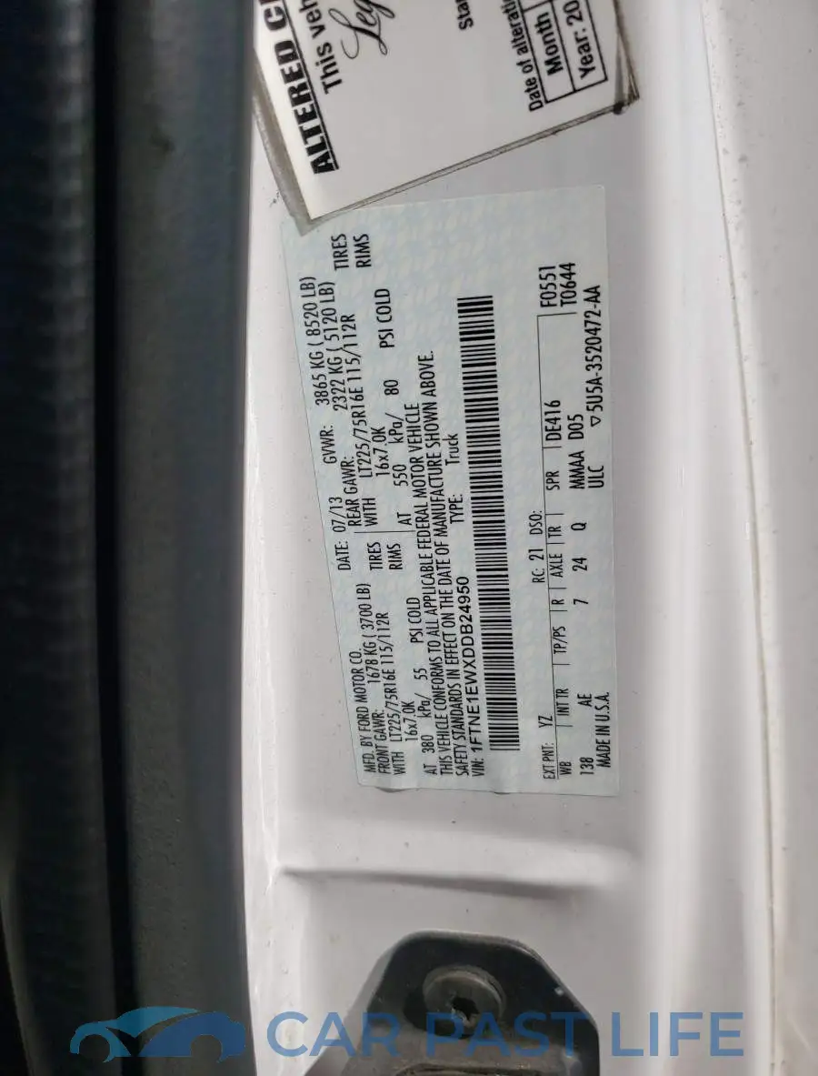 1FTNE1EWXDDB24950# 10