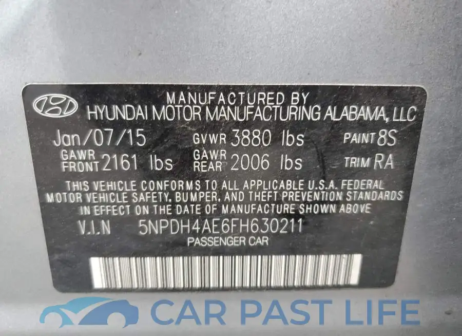 5NPDH4AE6FH630211# 12